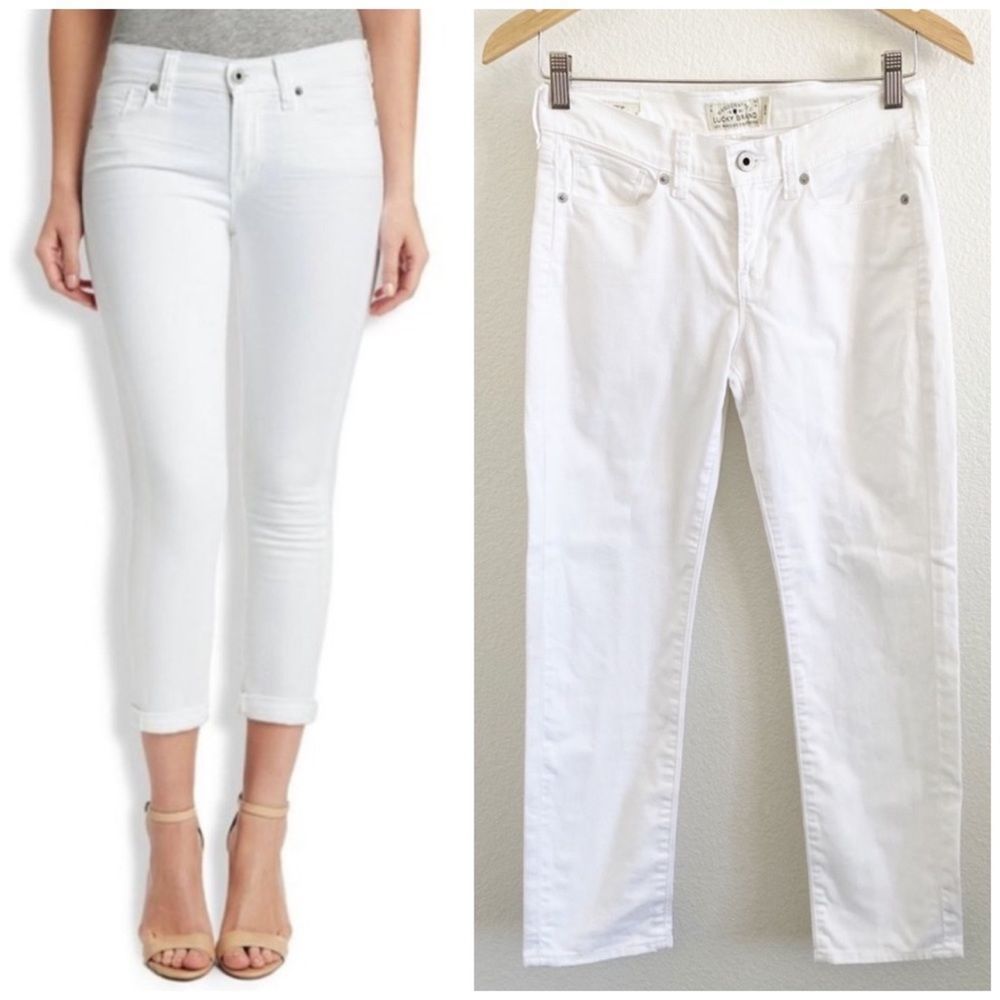 Lucky Brand White Brooke Crop Mid Rise Denim Jeans Cropped 2 / 26